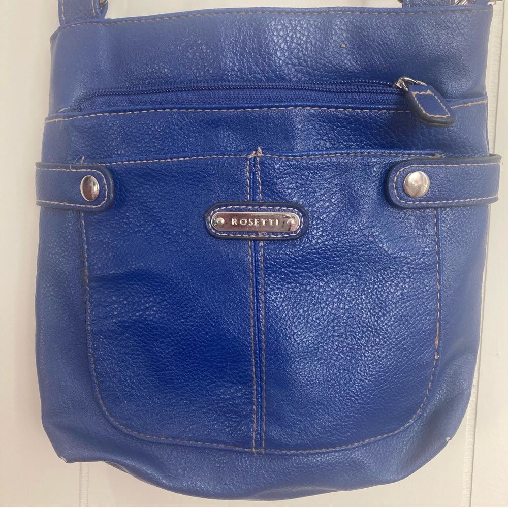 Rossetti Faux Leather Cobalt Blue Crossbody Adjustable Strap y2k / 00s Purse - Picture 4 of 4